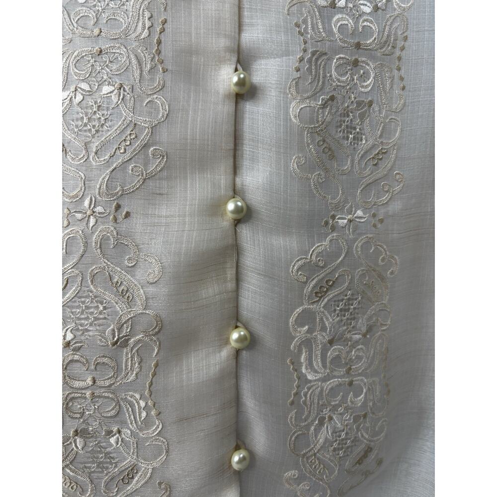Raffaella 3X Sheer Embroidered Jacket Pearl Button Formal Top See Photos For Fit - Picture 2 of 16